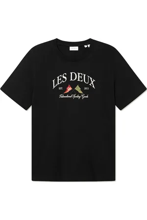 Les Deux Ivy League T-Shirt Tops T-shirts Short-sleeved Black