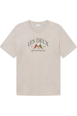 Les Deux Ivy League T-Shirt Tops T-shirts Short-sleeved Beige