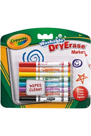 Crayola 8 Washable Dry Erase Markers Toys Creativity Drawing & Crafts Drawing Coloured Pencils Multi/patterned