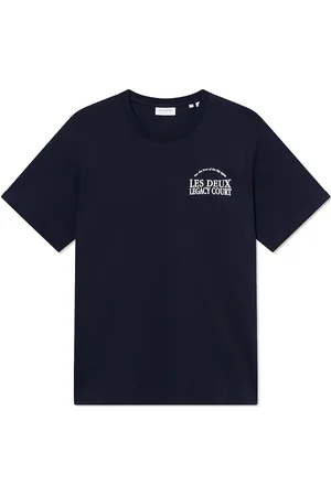 Les Deux Legacy Court T-Shirt Tops T-shirts Short-sleeved Navy