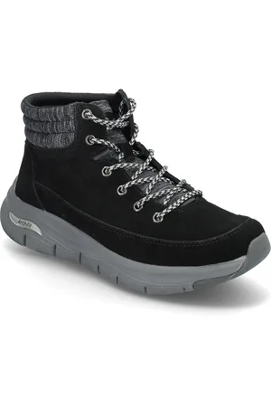Skechers Womens Arch Fit Smooth Comfy Chill Water Repellent Korkeavartiset Tennarit Black