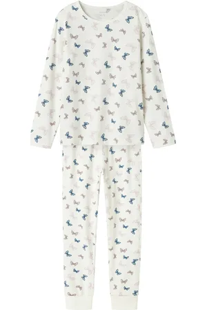 NAME IT Nkfnightset Jet Stream Butterfly Noos Pyjamasetti Pyjama White