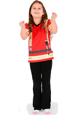 RobeToy Fireman T-Shirt Toys Costumes & Accessories Character Costumes Red