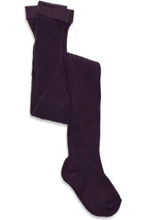 mp Denmark Tights Cotton Rib Sukkahousut Purple