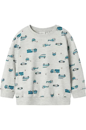 NAME IT Nmmtroy Ls Nreg Swe Bru Pb Tops Sweat-shirts & Hoodies Sweat-shirts Grey