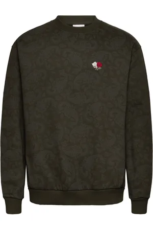 Les Deux Clyde Aop Sweatshirt Tops Sweat-shirts & Hoodies Sweat-shirts Green