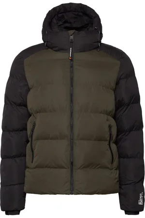 Superdry Hood Colour Block Sport Puffer Sport Men Sport Clothing Sport Outerwear Sport Jackets Sport Padded Jackets Khaki Green