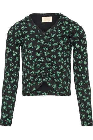 Creamie T-Shirt Ls Rib Tops T-shirts Long-sleeved T-shirts Black