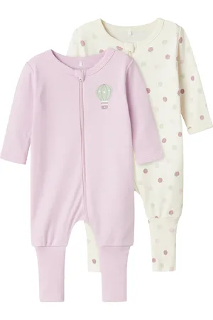NAME IT Nbfnightsuit 2P Zip Ff Jet Dot Noos Pyjama Sie Jumpsuit Haalari Pink