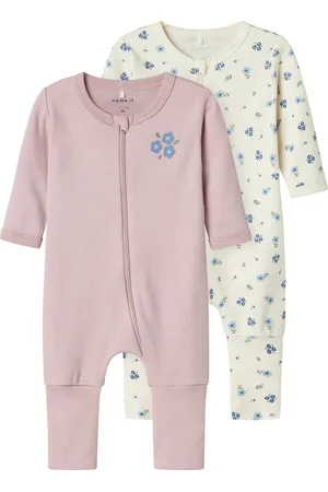 NAME IT Nbfnightsuit 2P Zip Ff Jet Flower Noos Pyjama Sie Jumpsuit Haalari Pink