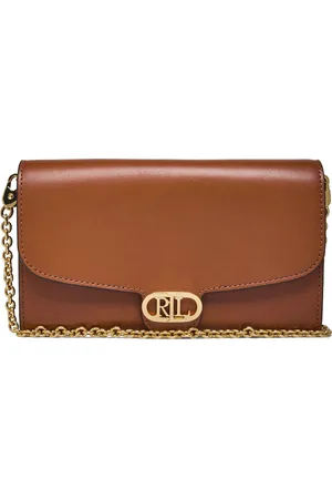 Ralph Lauren Leather Medium Adair Crossbody Bags Clutches Brown