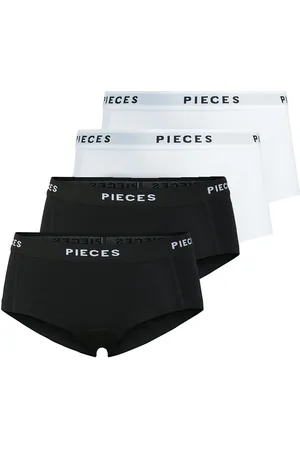 Pieces® Pclogo Lady 4 Pack Solid Noos Bc Hipsterit Alushousut Alusvaatteet Black