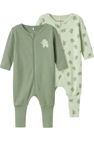 NAME IT Nbmnightsuit 2P Zip Ff Sea Elephant Noos Pyjama Sie Jumpsuit Haalari Green