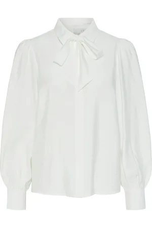 Y.A.S Pil Ls Bow Shirt S. Noos Tops Shirts Long-sleeved White