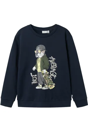 NAME IT Nkmtehogo Ls Sweat Bru Box Tops Sweat-shirts & Hoodies Sweat-shirts Navy