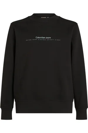 Calvin Klein Minimal Logo Crew Neck Tops Sweat-shirts & Hoodies Sweat-shirts Black