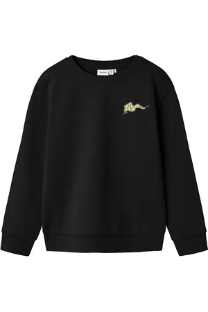 NAME IT Nkmtegeo Ls Nreg Sweat Bru Tops Sweat-shirts & Hoodies Sweat-shirts Black