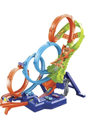 Hot Wheels 4-Loop Crash-Out Track Set Toys Toy Cars & Vehicles Race Tracks Multi/patterned