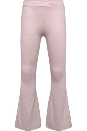 Lindex Trousers Flare Lurex Rib Bottoms Trousers Pink
