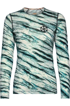 Icebreaker W Mer 200 Oasis Ls Crewe Pow Aop Sport Sport Clothing Sport Base Layers Sport Base Layer Tops Multi/patterned