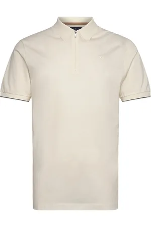 Hackett Mercerised Hz Polo Tops Polos Short-sleeved Cream