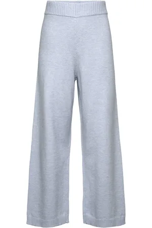 Lindex Knitted Trousers Bottoms Sweatpants Blue