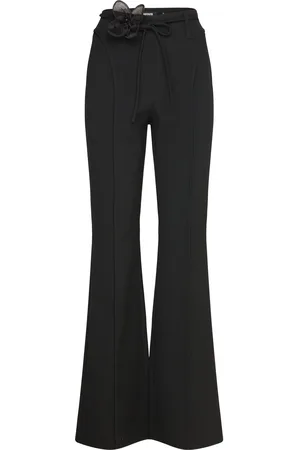 ROTATE High Waisted Rose Pants Designers Trousers Flared Black