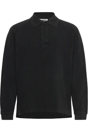 Hope Defense Sweatshirt Faded Black Pique Tops Polos Long-sleeved Black