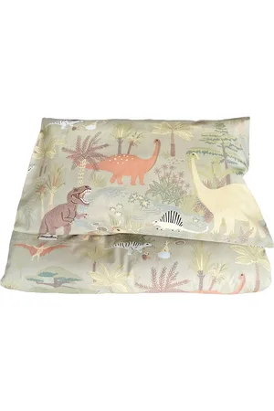 Majvillan Dinosaur Vibes Green Junior Bed Set 100X130 Cm Home Sleep Time Bed Sets Green