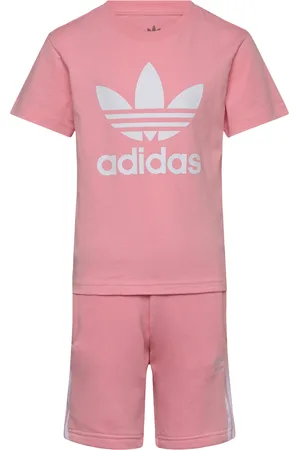 adidas Short Tee Set Sets Sets With Short-sleeved T-shirt Pink