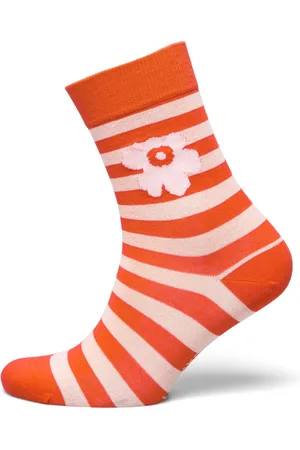 Marimekko Kasvaa Tasaraita Unikko Lingerie Socks Regular Socks Orange