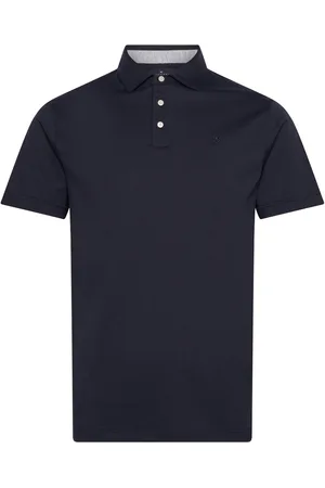 Hackett Pima Cotton Polo Tops Polos Short-sleeved Navy