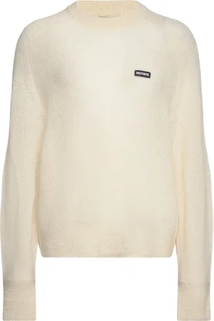 ROTATE Light Knit Logo Sweater Tops Knitwear Jumpers Cream