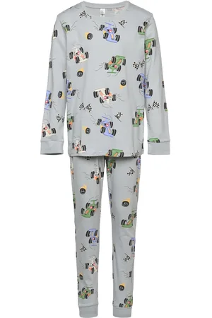 Lindex Pyjama Vehicle Dino Pyjamasetti Pyjama Grey
