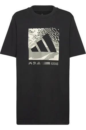 adidas J Camo Logo Tee Tops T-shirts Short-sleeved Black