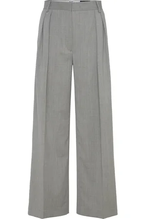 DAY Birger et Mikkelsen Enzo - Classic Wool Blend Bottoms Trousers Wide Leg Grey