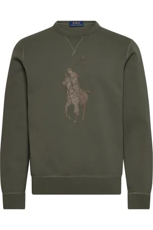 Ralph Lauren Leather-Pony Double-Knit Sweatshirt Tops Sweat-shirts & Hoodies Sweat-shirts Green