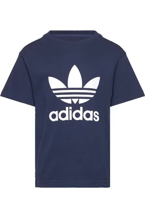adidas Trefoil Tee Tops T-shirts Short-sleeved Navy