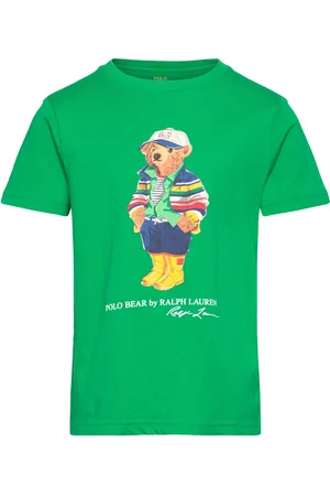 Ralph Lauren Polo Bear Cotton Jersey Tee Tops T-shirts Short-sleeved Green