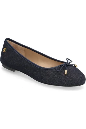 Ralph Lauren Jayna Denim Flat Ballerinat Navy