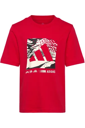 adidas J Camo Logo Tee Tops T-shirts Short-sleeved Red