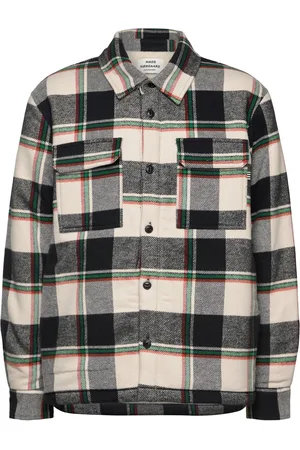 Mads Norgaard Flannel Teddy Seth Shirt Outerwear Fleece Outerwear Fleece Jackets Black