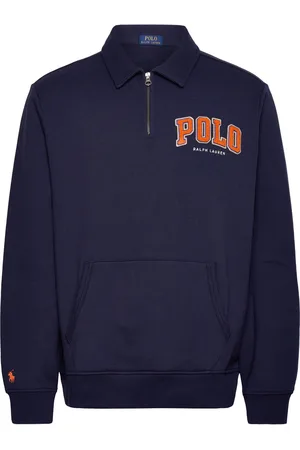 Ralph Lauren The Rl Fleece Logo Collared Sweatshirt Tops Sweat-shirts & Hoodies Sweat-shirts Navy