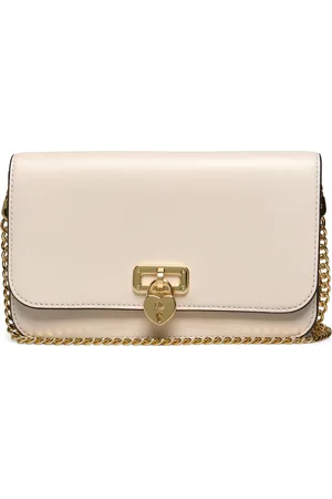 Ralph Lauren Leather Large Tanner Chain Wallet Bags Crossbody Bags Cream