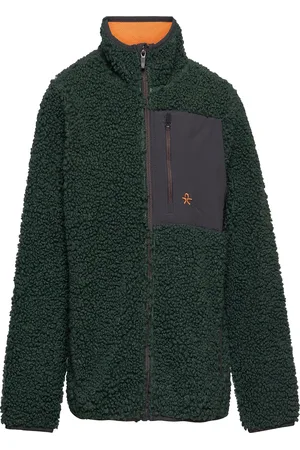 Color Kids Pile Fleece Jacket Outerwear Fleece Outerwear Fleece Jackets Green