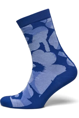 Marimekko Linjaus Unikko Lingerie Socks Regular Socks Blue