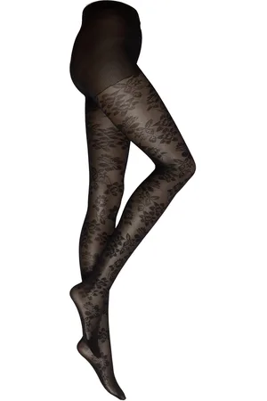 Lindex Tights 30 Den Spring Floral Lingerie Pantyhose Black