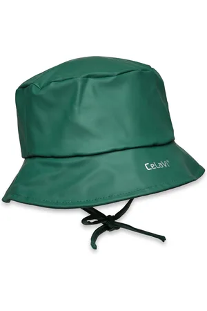 CeLaVi Pu Bucket Hat W. Fleece Accessories Headwear Hats Rain Hats Green