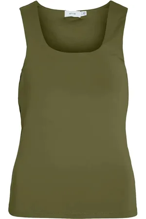 VILA Vikenza U-Neck S/L Tank Top - Noos Tops T-shirts & Tops Sleeveless Khaki Green