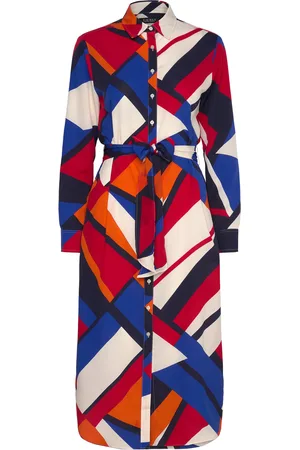 Ralph Lauren Print Crepe Shirtdress Polvipituinen Mekko Multi/patterned